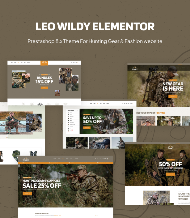 Leo Wildy Elementor - Hunting Gear & Fashion website