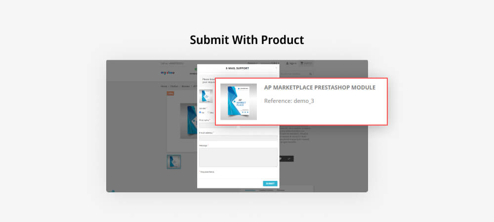 Submit with product