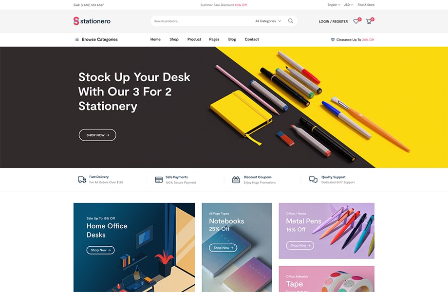 Leo Stationero - Office Supplies Prestashop Theme