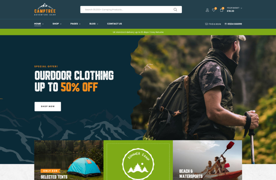 Leo Camptree - Camping & Outdoor Adventure Gear Prestashop Theme