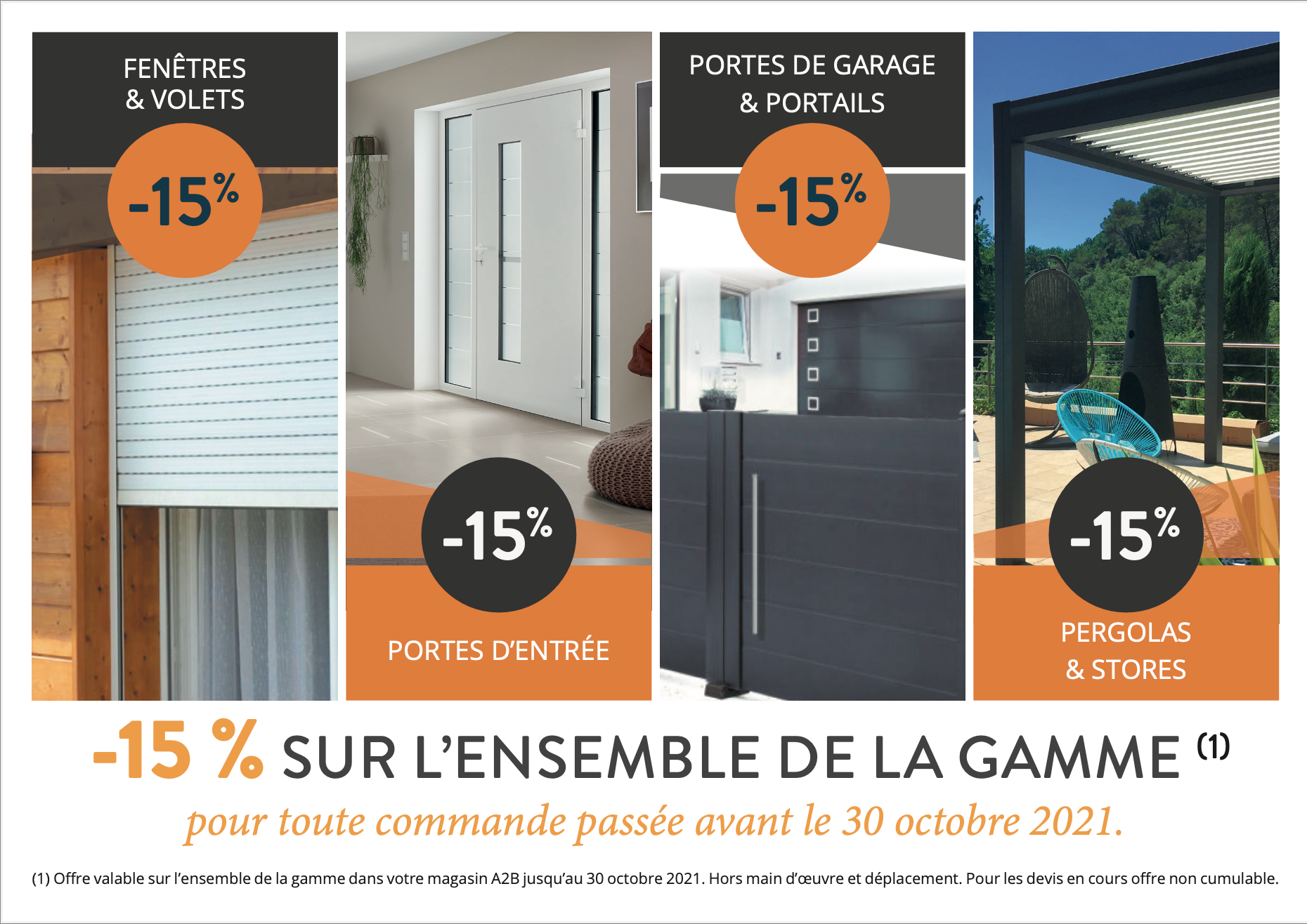 a2b menuiserie - promotion - fenetre - porte de garage - volet roulant - porte d'entree - portail - moustiquaire - store - pergola - matest - hormann - toulouse - 31 - castanet - ramonville - st orens - labege - octobre - menuiserie - 2021 - etude gratuite -