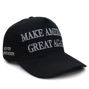 Unique Gift,2024 American Black Gothic MAGA Hat, Embroidered Little Black Riding Sport Hat Trump Never Surrender Hat - Patriotickicks