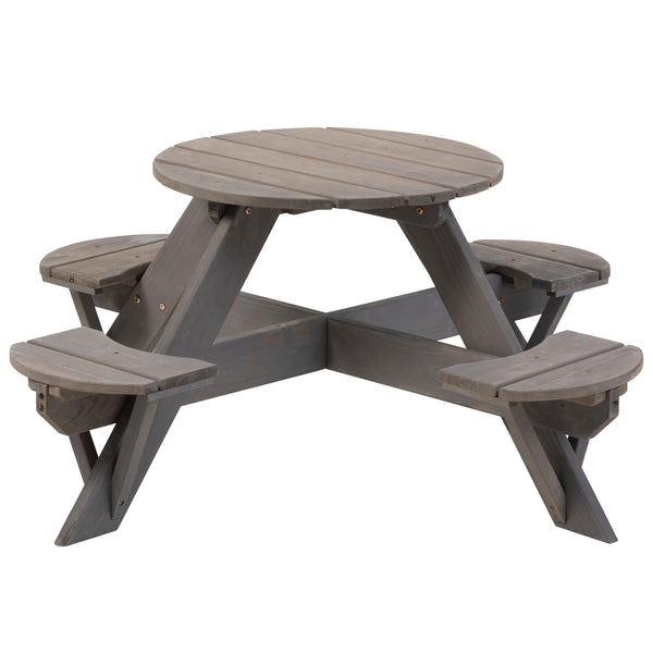 Jack and June Circular Cedar Picnic Table - Outdoor Leisure Table