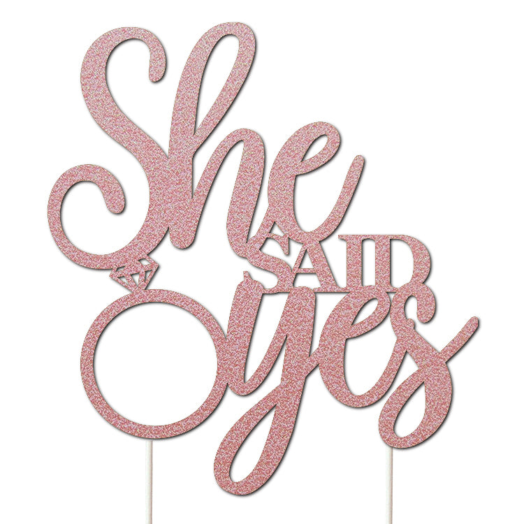 She Said Yes Cake Topper Cut Template The Knowery The New Library