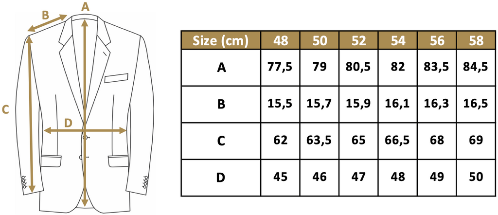 Jacket Size Chart