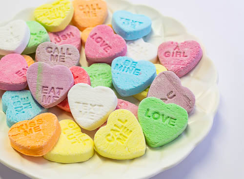 Candy Tangy Conversation Hearts - Half Nuts