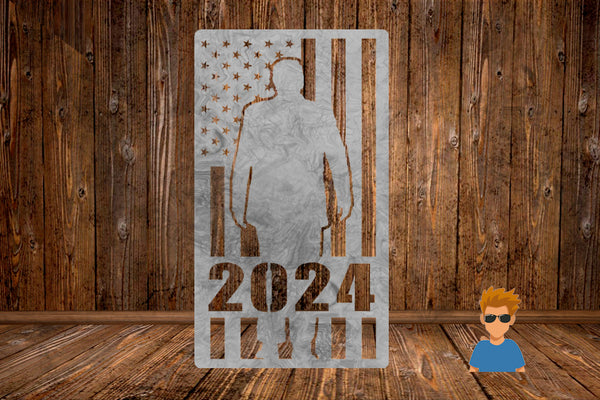 CUT READY, Trump 2024 walking, SVG, DXF - Arkansas Metal Art