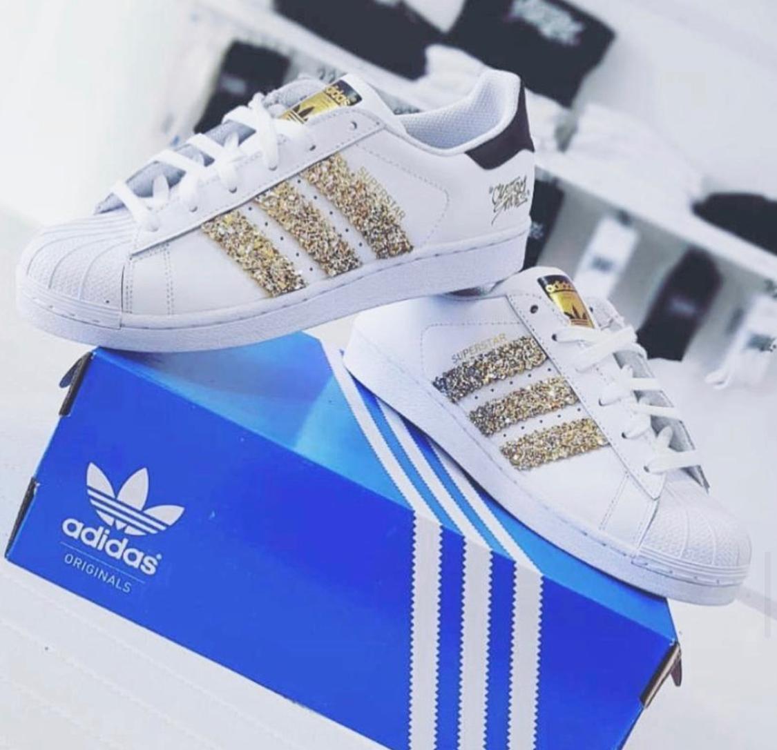 Adidas - Superstar Bande Glitter Oro – Custom Shoes