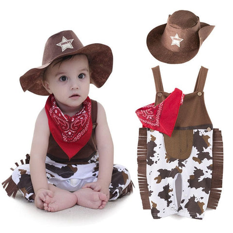 Costume da cowboy per bambina e bambino 3 pezzi