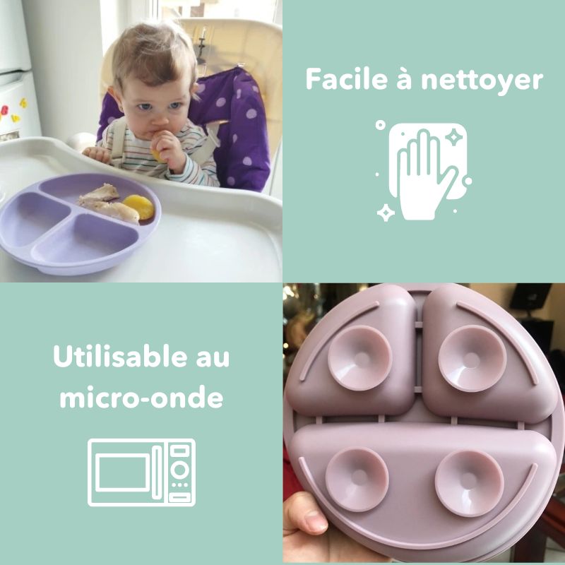 Assiette silicone à ventouse – Bébé Filou