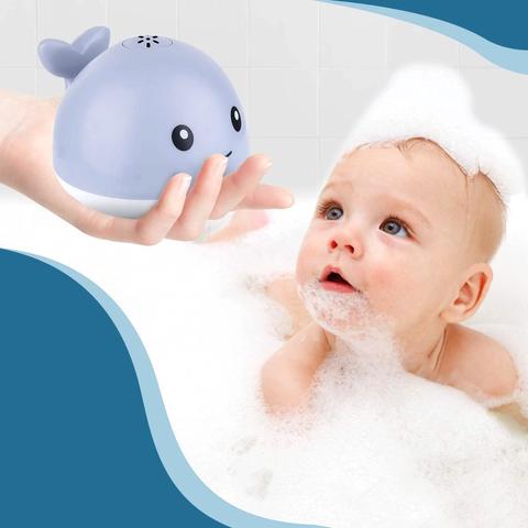 SIBOTER Jouets De Bain,Jouet Bain pour Bébés pour Garçons Filles,Jouet Bain  Bébé Baleine Jet d'eau Lumineux,2 en 1 Jet d'eau à A38