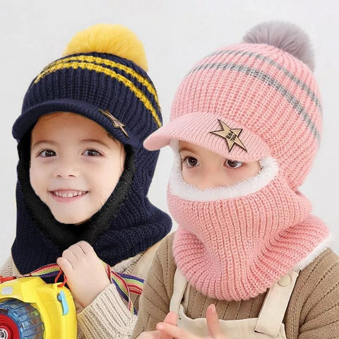 Chapeau D'hiver Pour Bébé, Écharpe, Bonnet Tricoté Pour Garçons Et