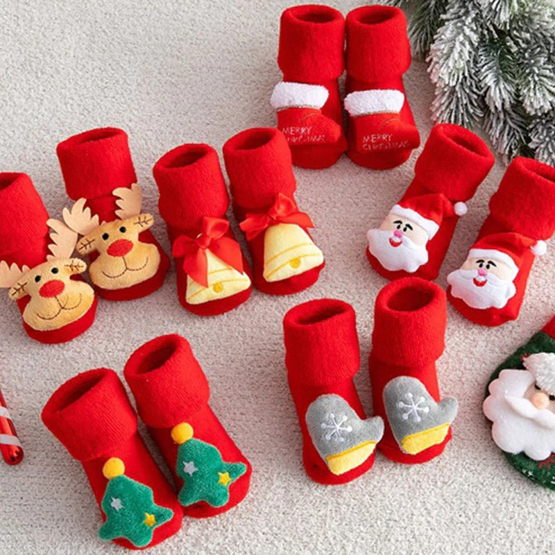 LKRSEEF Avec Semelle Chaussette Antiderapante Bébé Fille Mignon Intérieur  Maison Chausson Rigolo Souple Caoutchouc Antidérapante Chaussons  Antidérapants Premier Pas Tout-Petits Cadeau Noel : : Mode