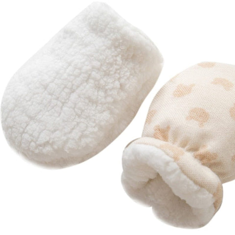 Moffola in pile per neonati in maglia antigraffio da 0 a 12 mesi
