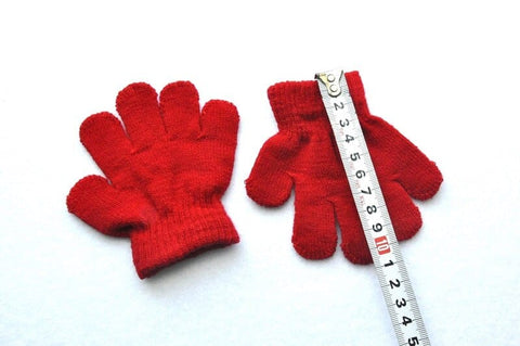 Caldo guanto per bambini in maglia tinta unita da 1 a 3 anni rosso