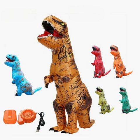 Costume di carnevale da dinosauro gonfiabile per bambini e adulti