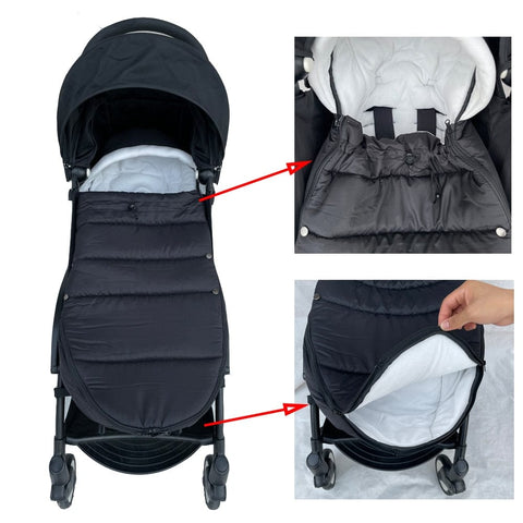 Chancelière bébé universelle coupe-vent imperméable noir