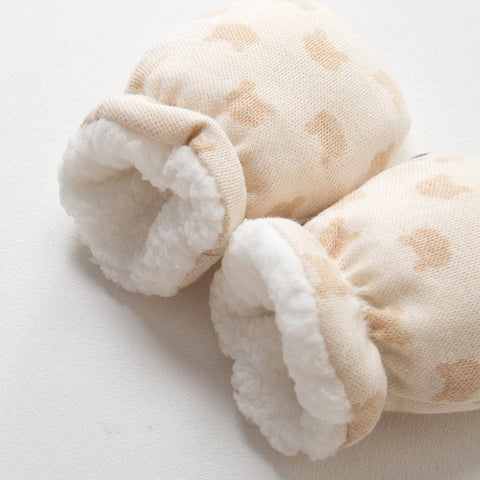 Moufle bébé tricot en coton protection des mains nouveau-né polaire