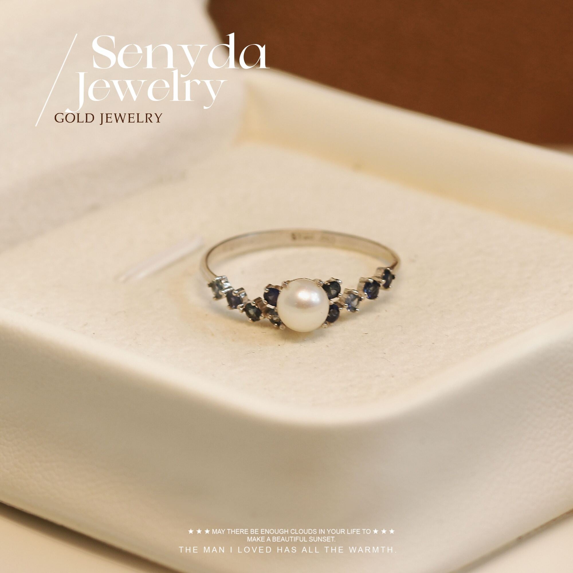 The Sapphire Gemstone Pearl Ring