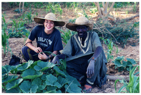 Lindsay with master gardener, Udu Kobana
