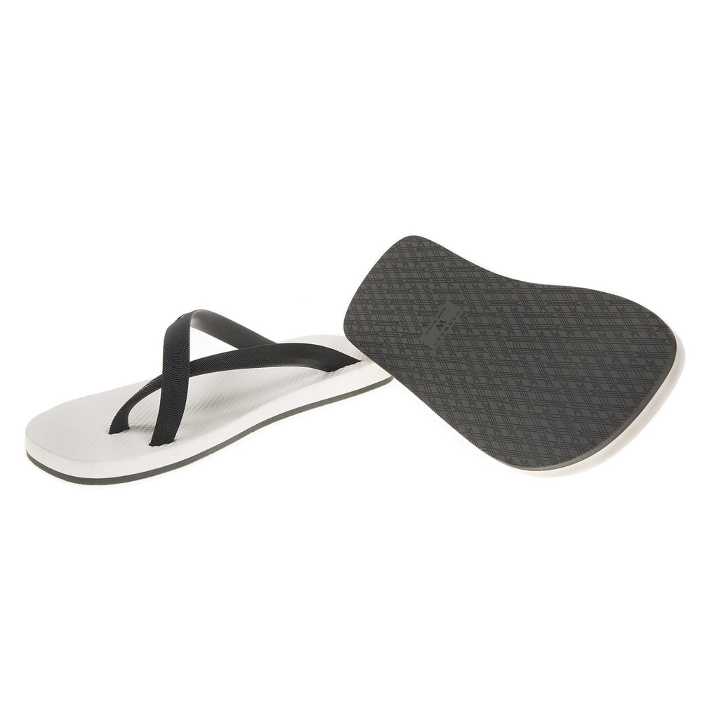 Bicolored cross toe flip-flop, white 