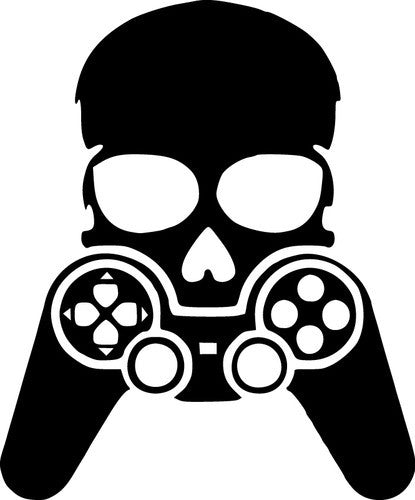 Download Skull with game controller - Die Cut Vinyl Sticker Decal ...