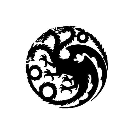 House Targaryen Dragon Logo, Game of Thrones - Die Cut Vinyl Sticker D ...