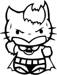 Hello Kitty Batman With Bat Logo Die Cut Vinyl Sticker Decal – Blasted Rat