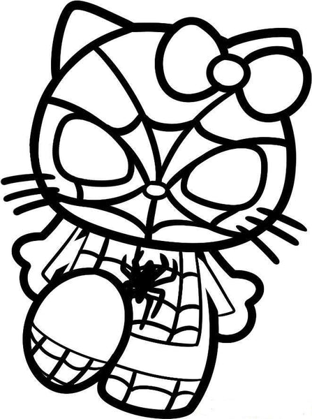 Hello Kitty Spiderman Die Cut Vinyl Sticker Decal – Blasted Rat