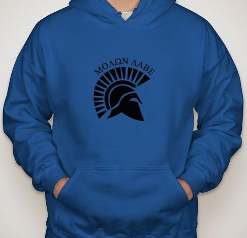 Molon Labe Spartan Helmet Side View Hoodie | Blasted Rat