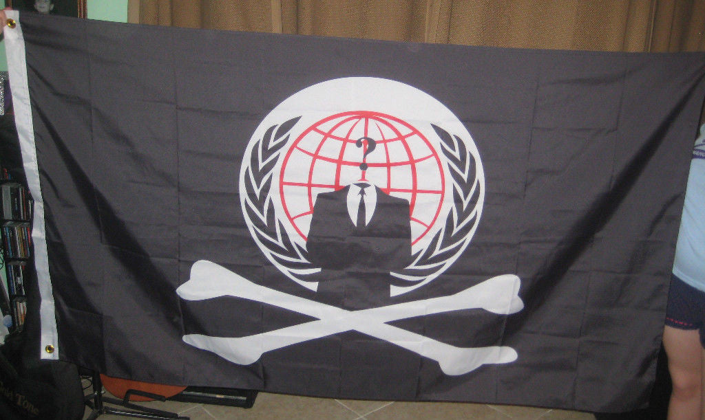 Anonymous Pirate Flag 5x3 Feet Banner NWO ANON 4Chan /b ...