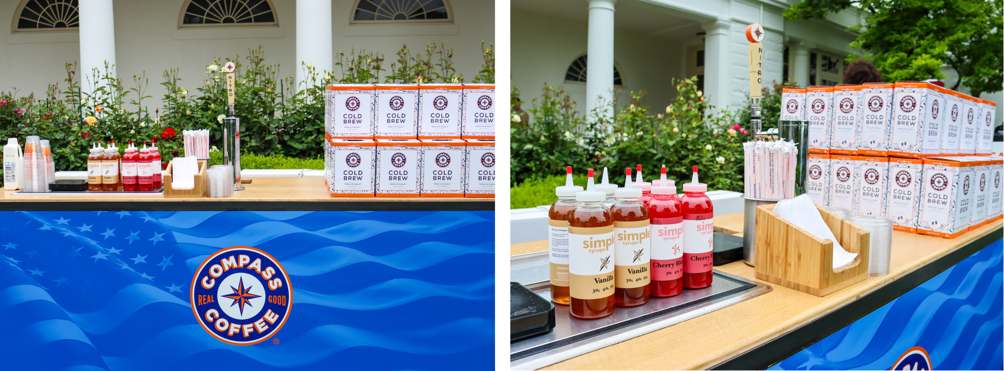 Compass coffee serving cold brew on the White House South Lawn