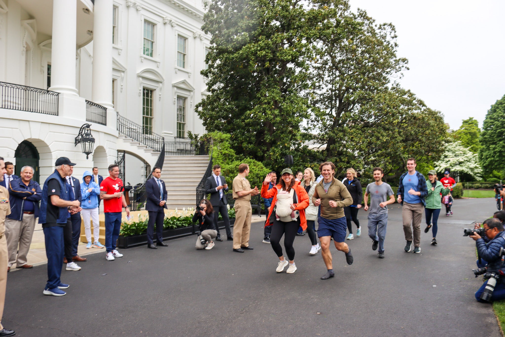 Jill Biden Military Kids Workout with Compass Coffee