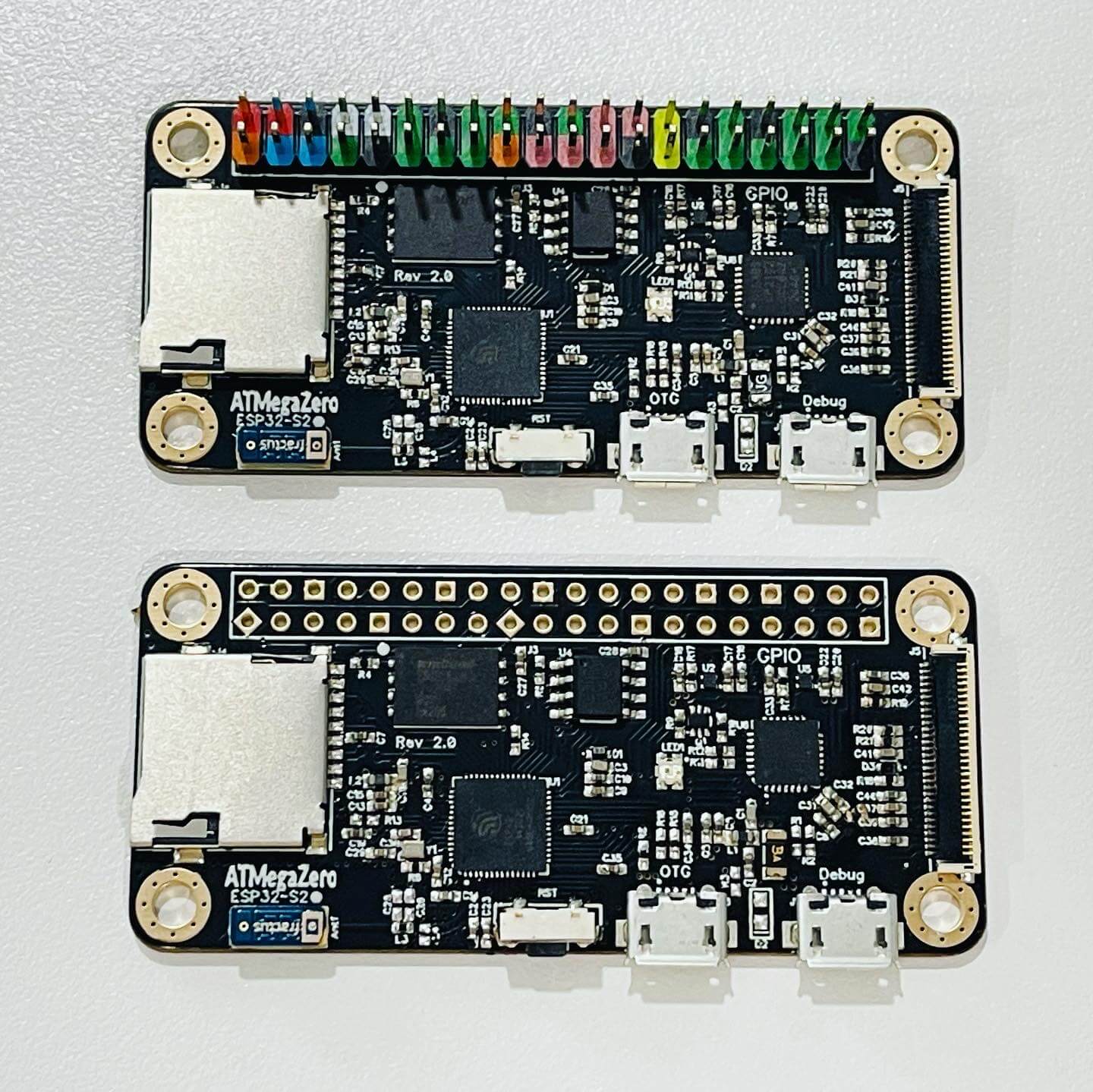 Side by side ATMegaZero ESP32-S2