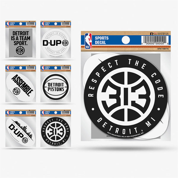 Pistons 6 Pack Stickers | Pistons 313 Shop