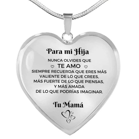 Collar de corazón de mama para mi hija