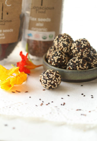 date and sesame energy balls