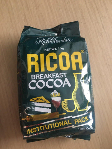 RICOA BREAKFAST COCOA 160G 100% PURE COCOA (TUB) (U)