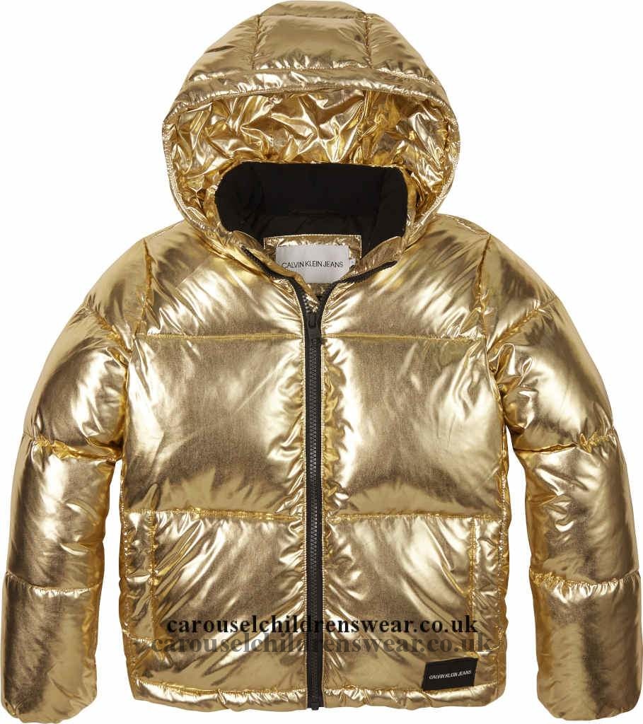 CALVIN KLEIN IG0IG00279 705 Gold Puffer Jacket - Carousel Childrenswear
