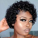 Non Lace Front Human Hair Kinky Afro Bob