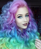 Unicorn Mermaid Rainbow Lace Front Wig