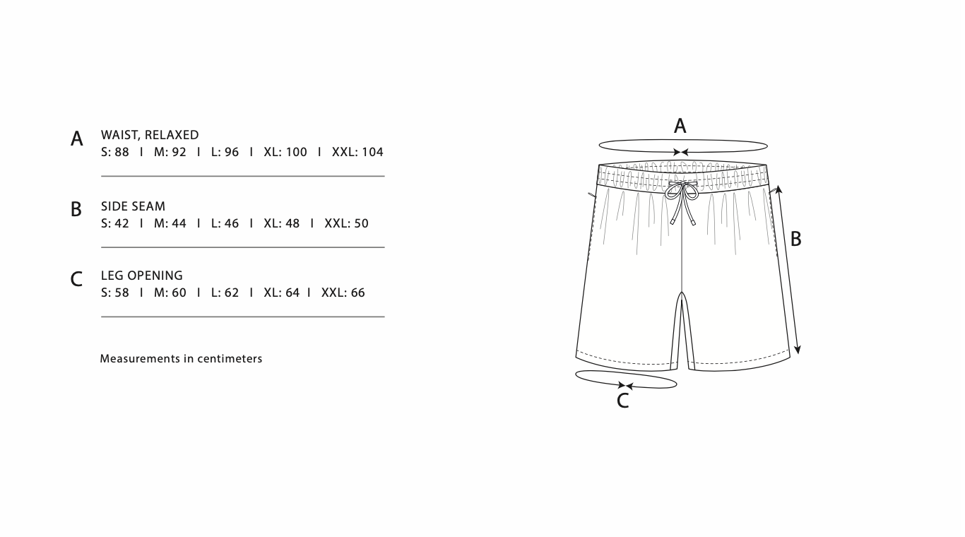 Size Chart - Cruz Paisley Shorts