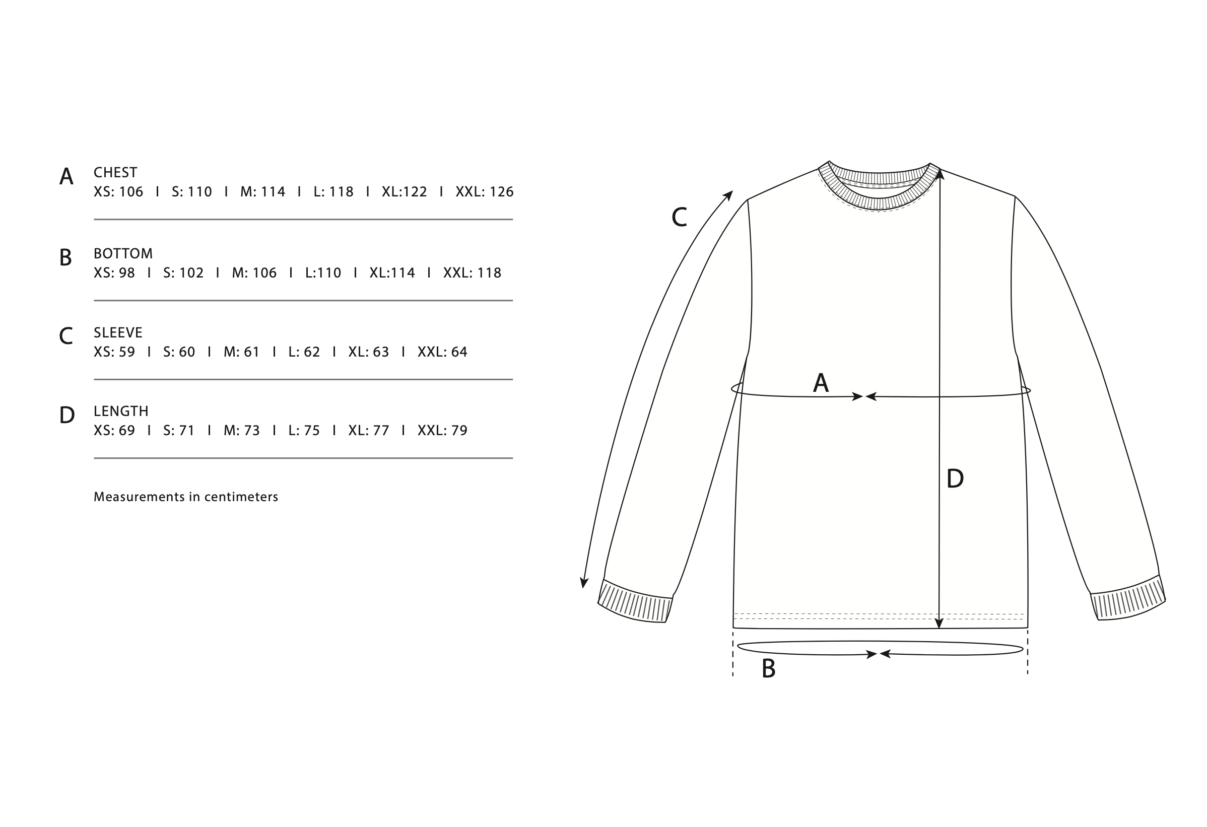 Size Chart SS23 T-Shirt LS