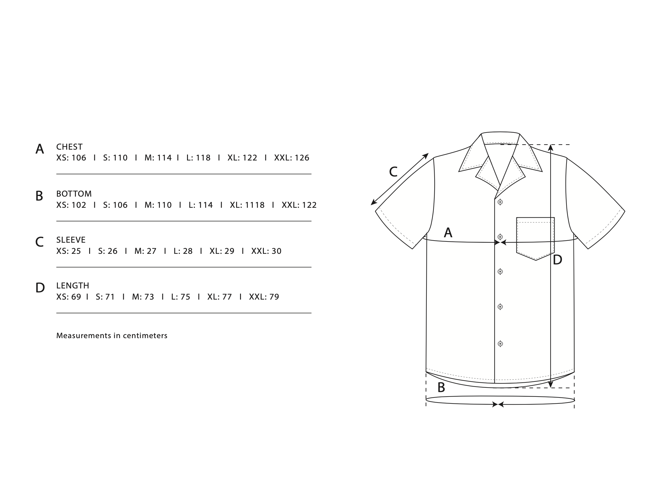 Size Chart SS23 Terry Bowling