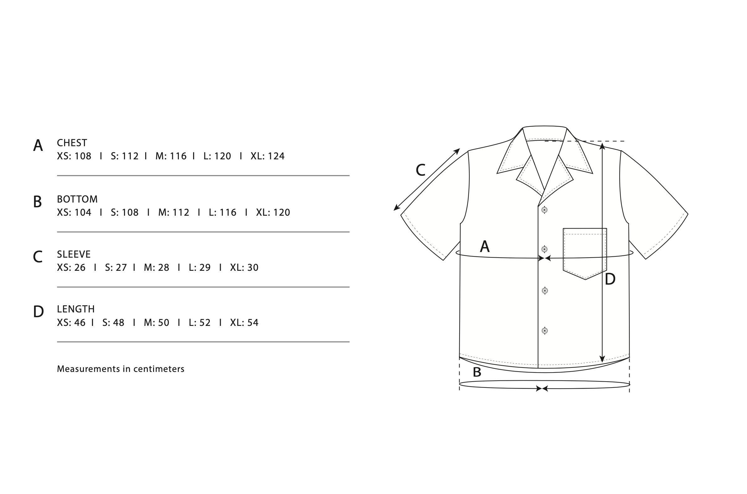 Size Chart SS23 Terry Cropped Bowling