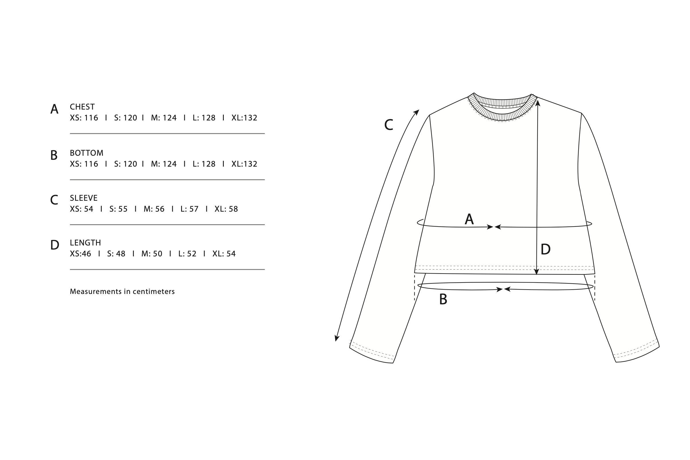 Size Chart SS23 Waffle Cropped Box Crew