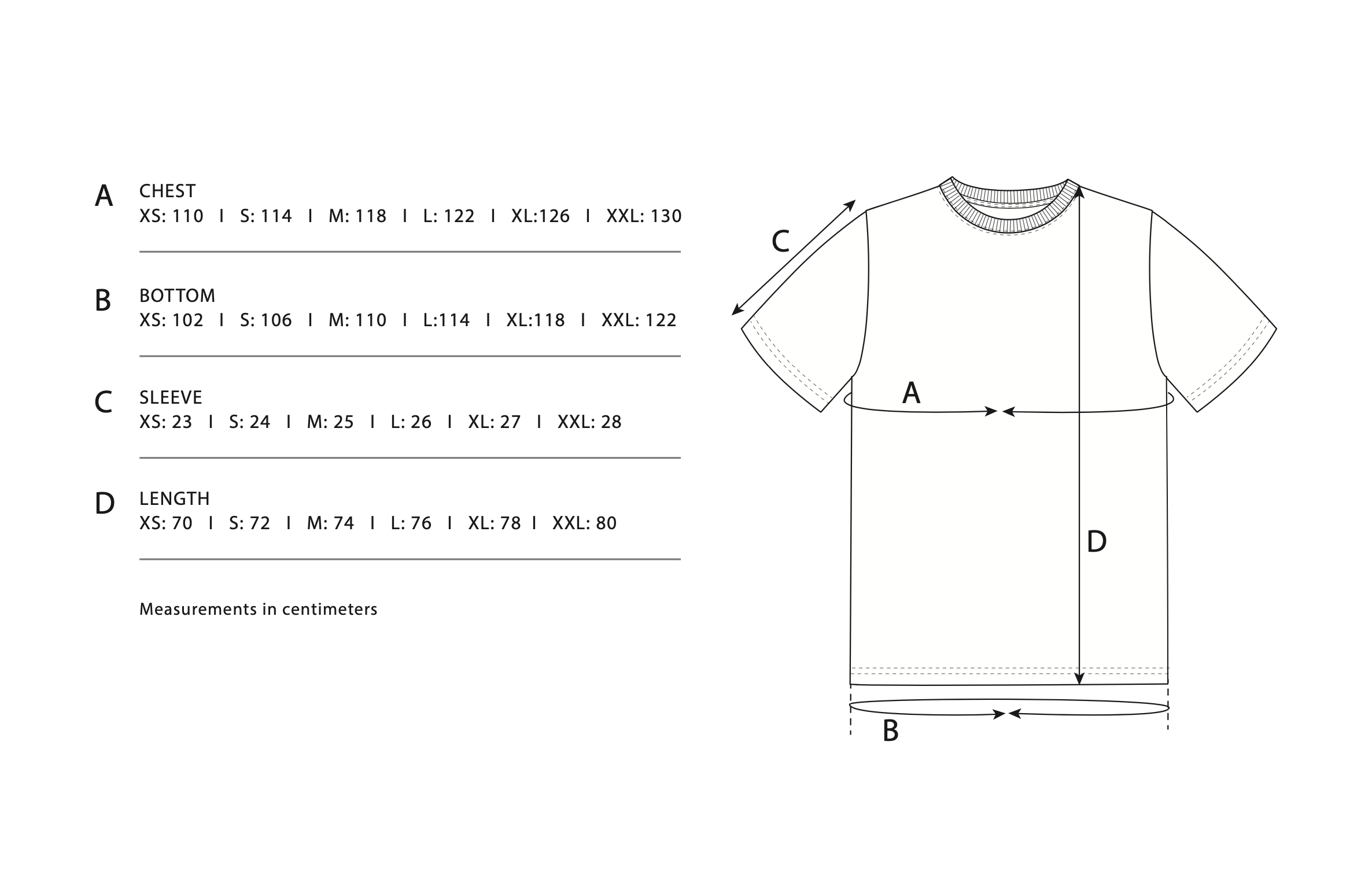 Size Chart SS23 T-Shirt