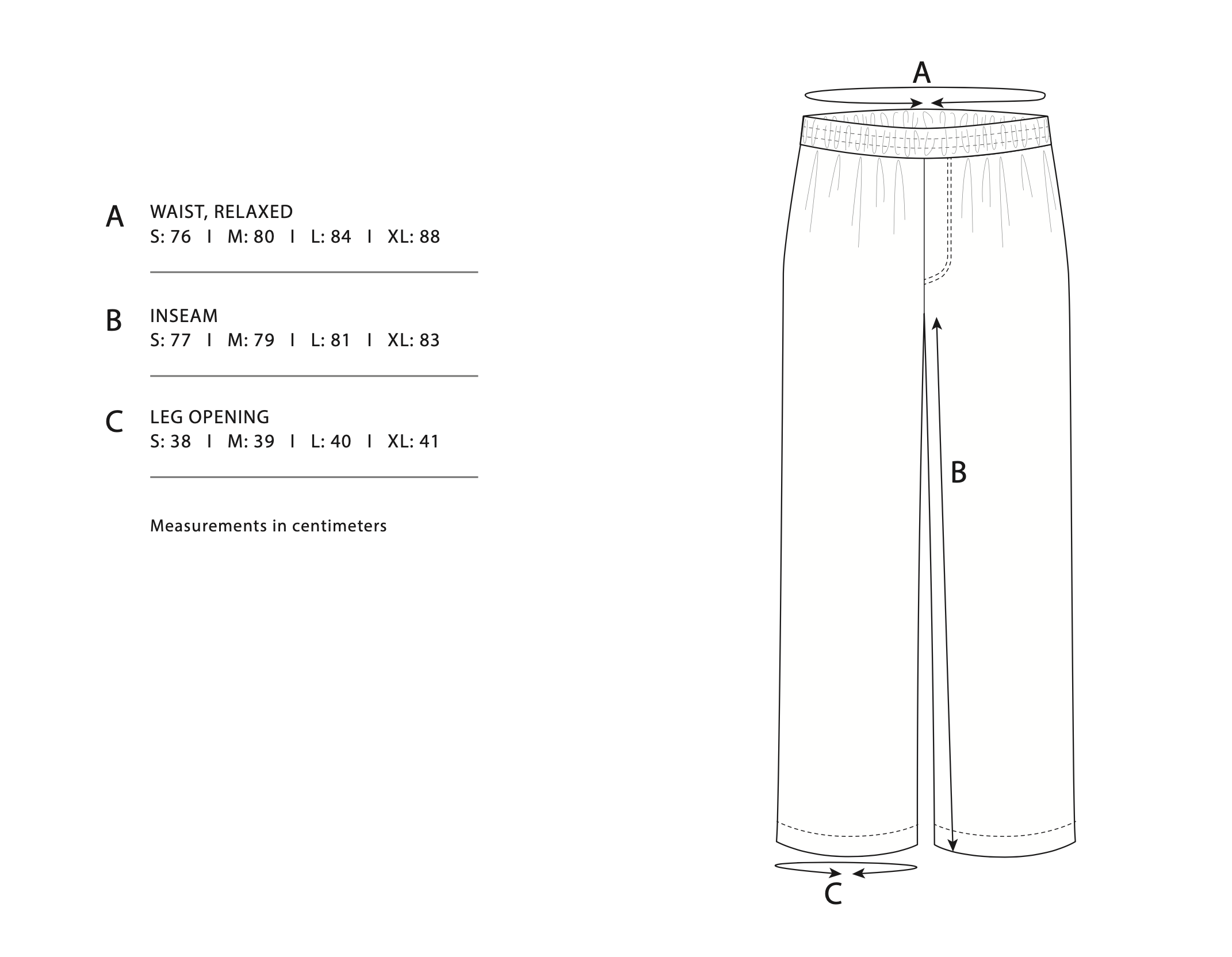 Size Chart - Vacay Pants