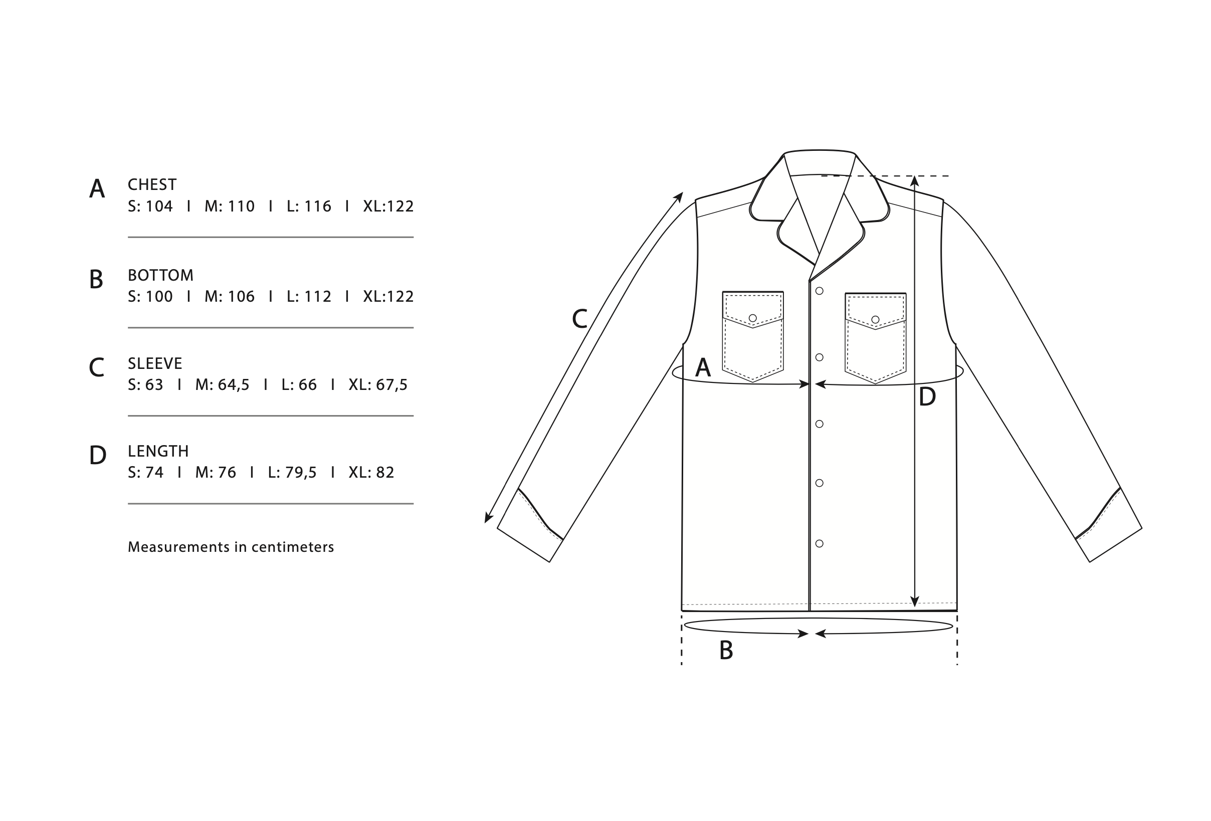 Size Chart - Vacay Shirt LS