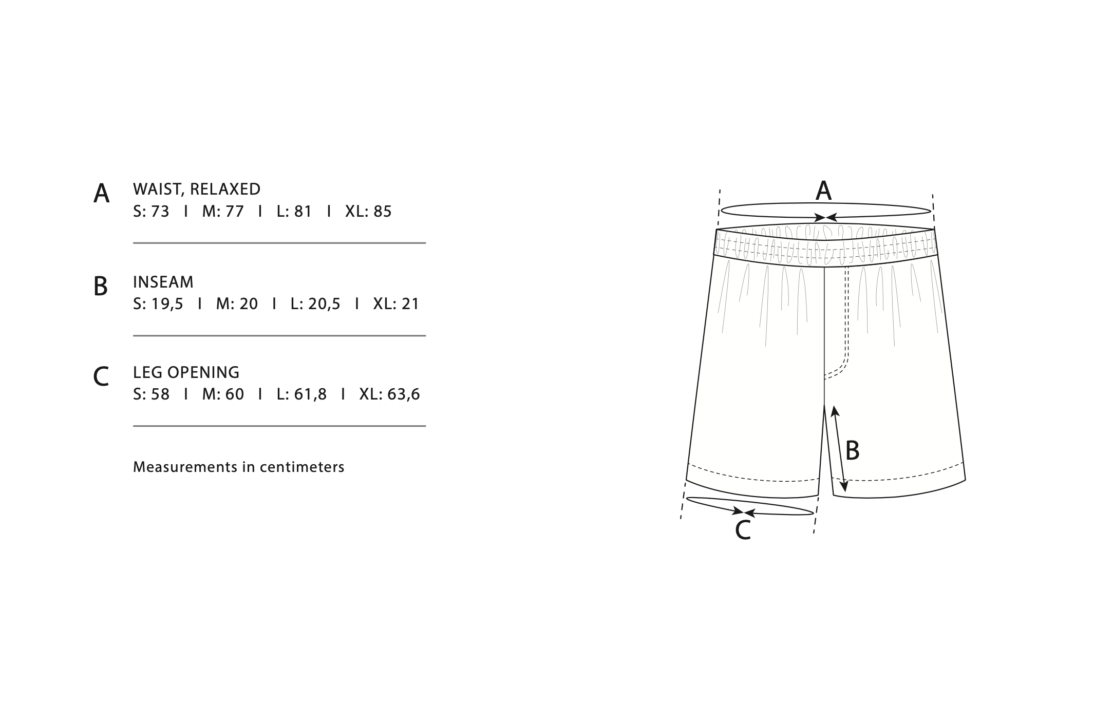 Size Chart - Vacay Shorts